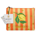 Bronnley Lemon and Stripe Canvas Zip Purse and Body Lotion 75ml
