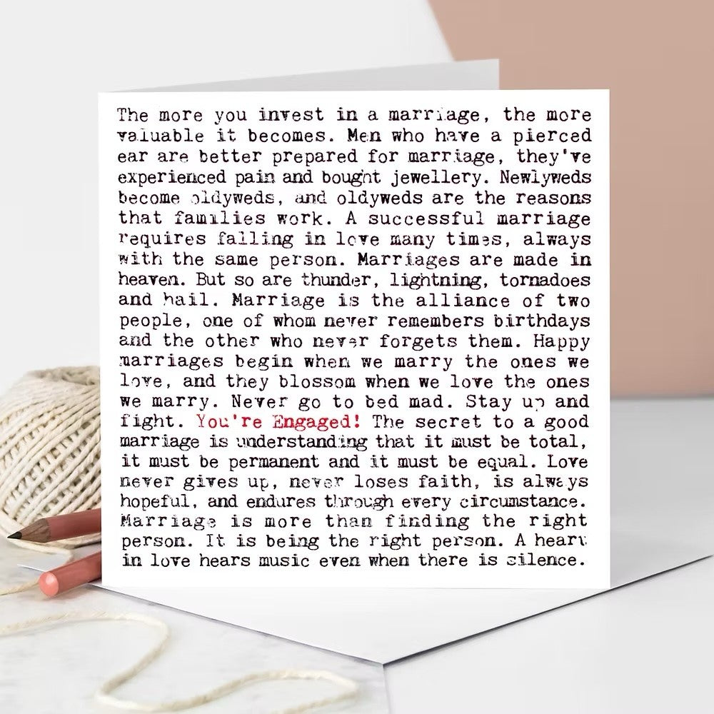You're Engaged Quote Card