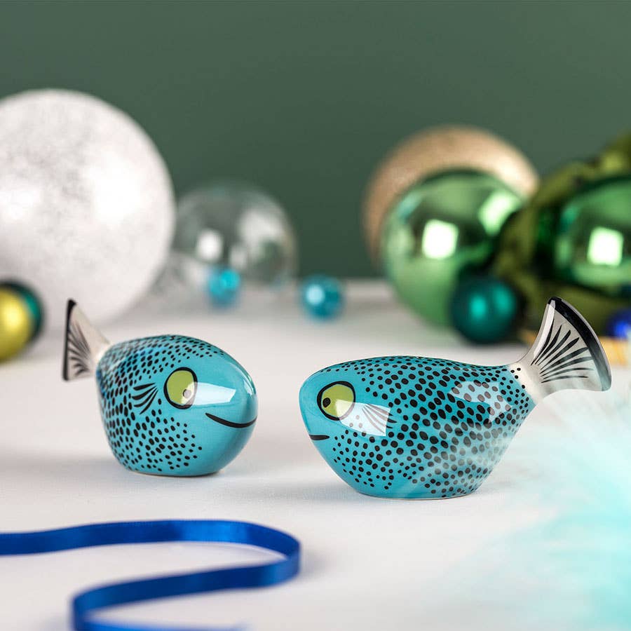 Blue Fish Salt and Pepper Shakers | Hannah Turner