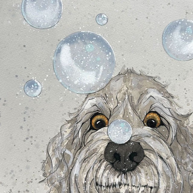 Bubbles Dog Card