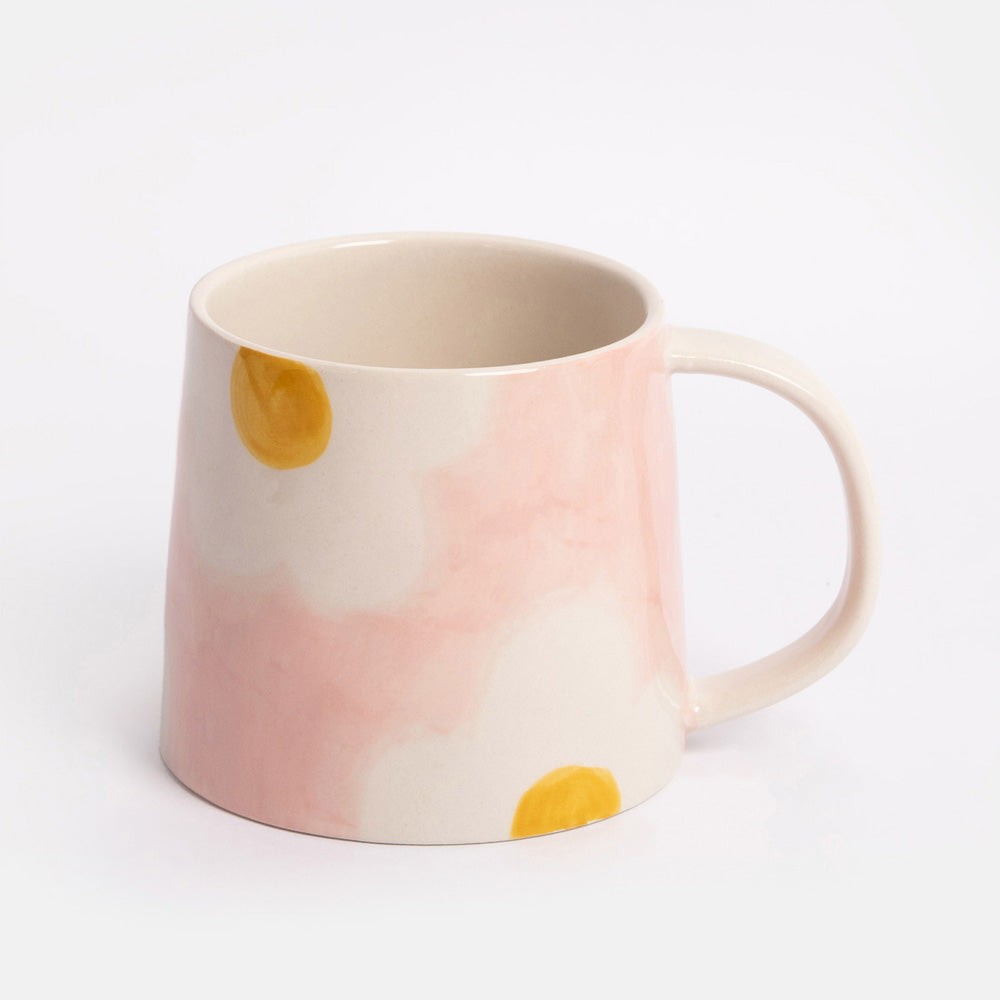 Caroline Gardner Pink Mustard Flower Large Mug