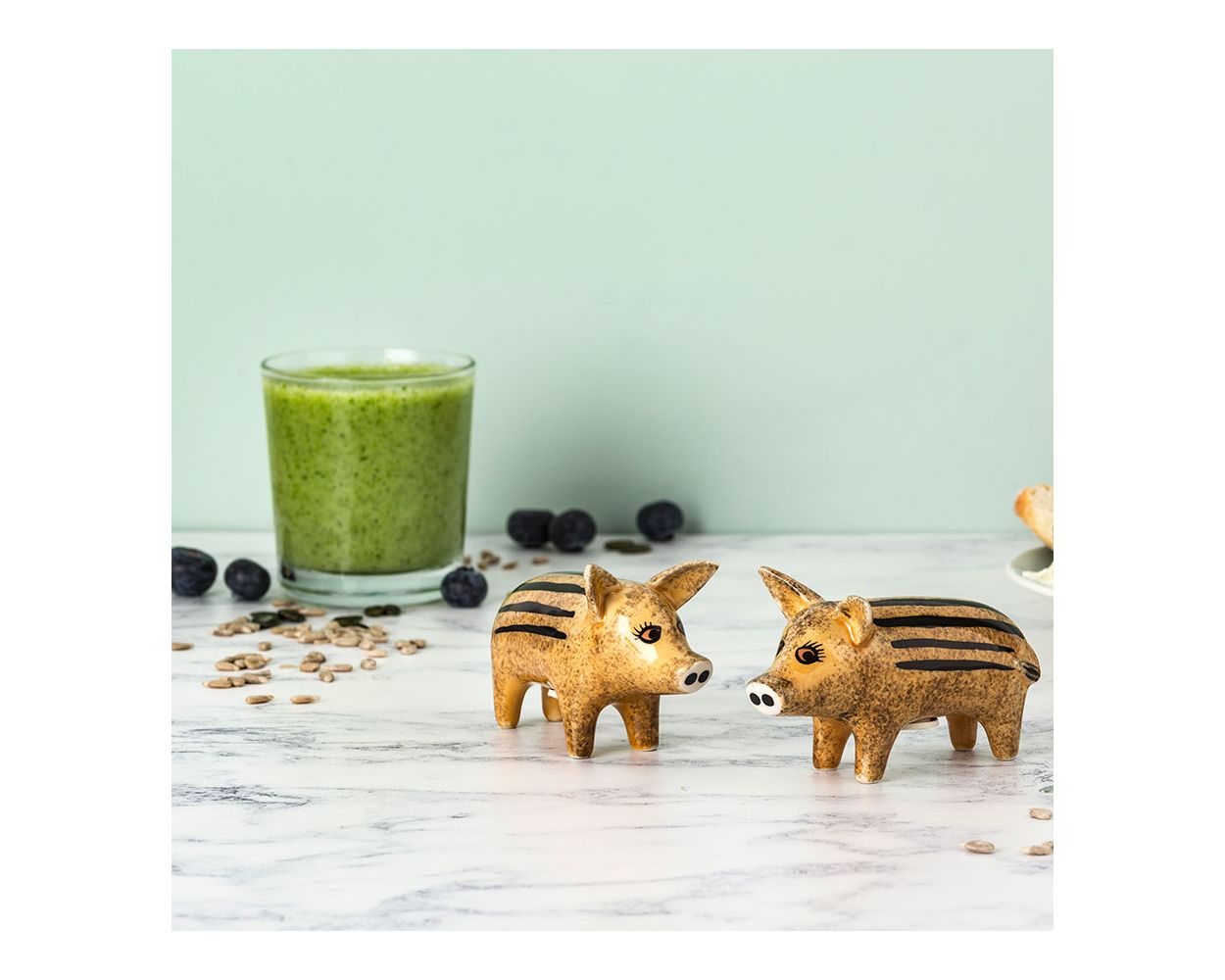 Wild Boar Piglet Salt and Pepper Shakers by Hannah Turner