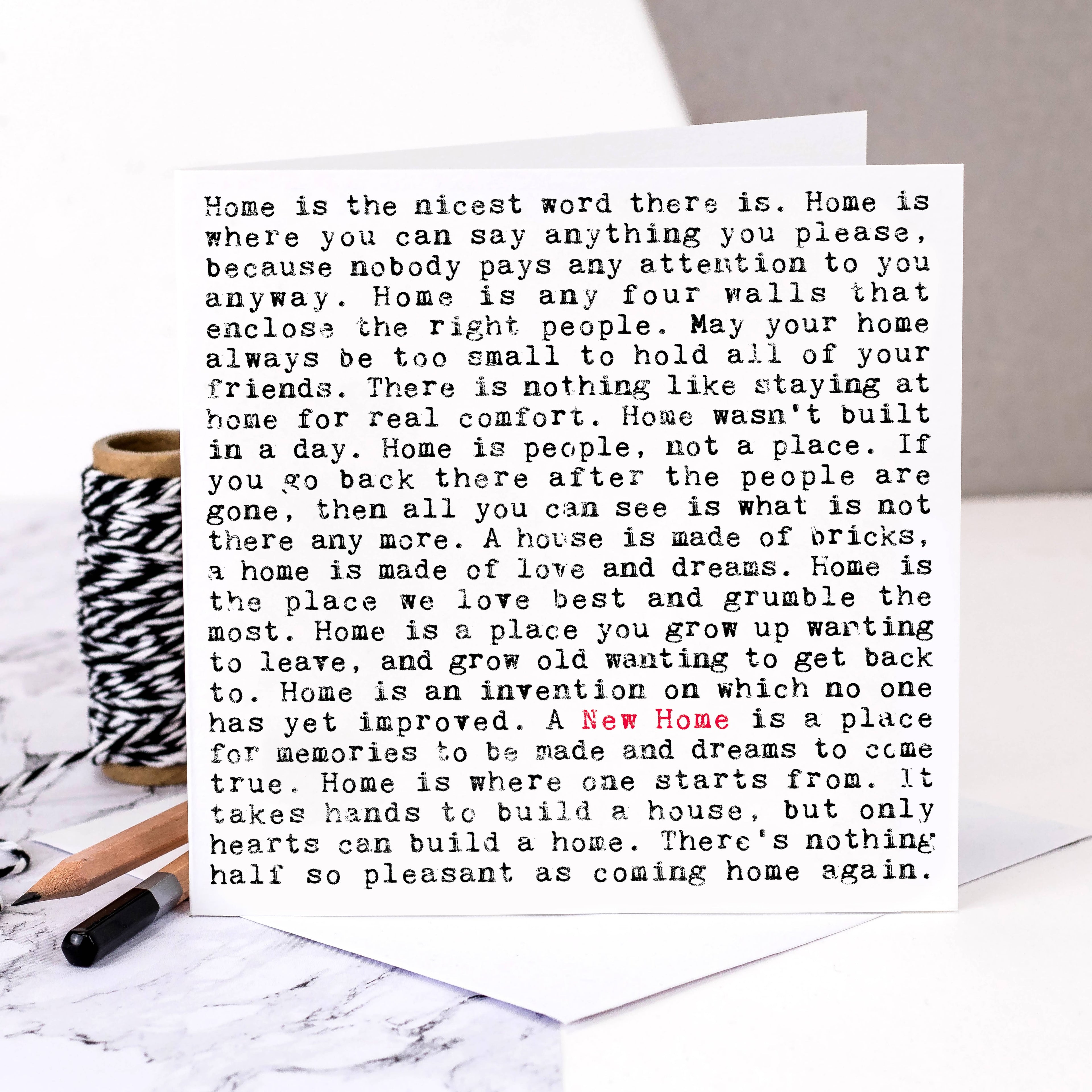 New Home Quotes Card