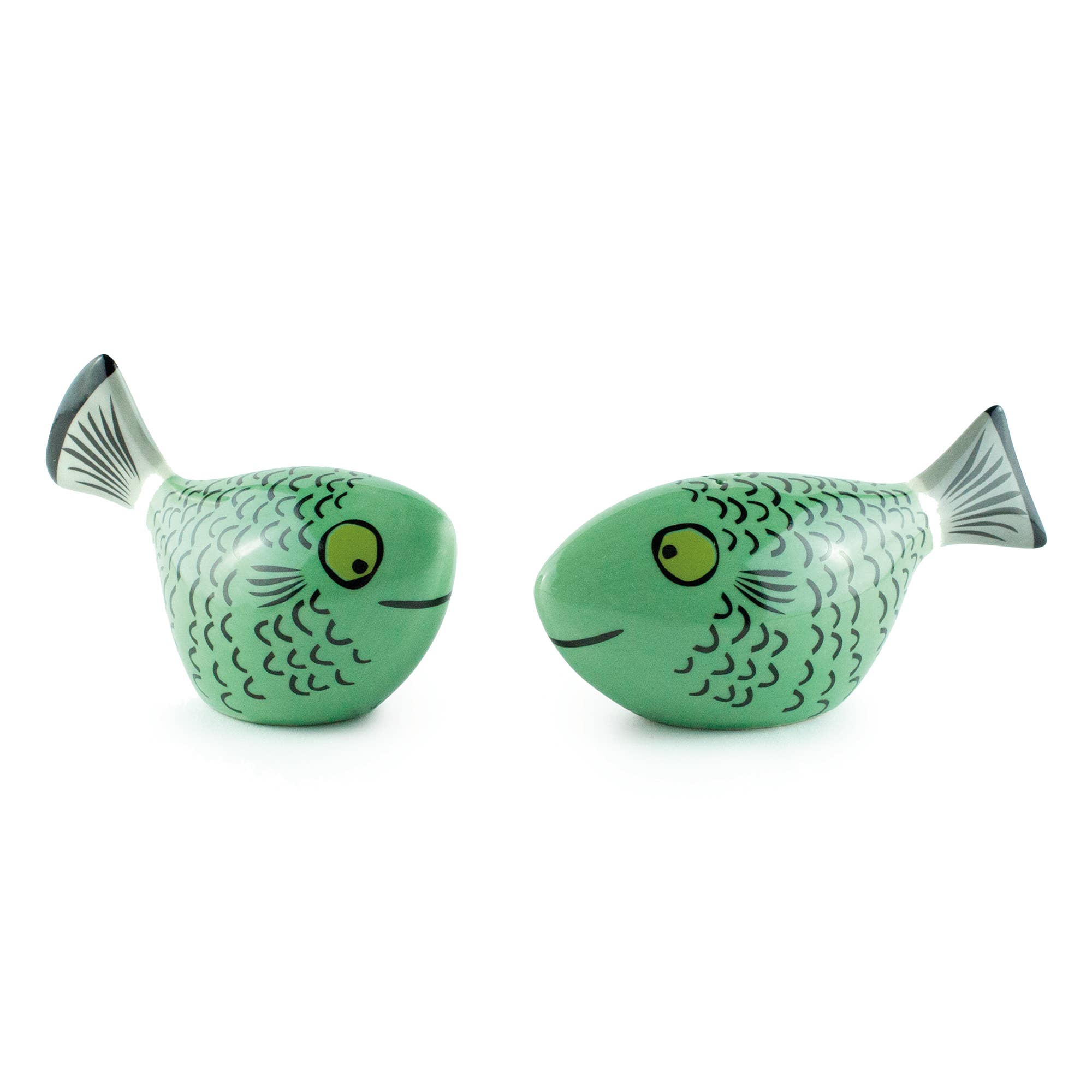 Green Fish Salt and Pepper Shakers | Hannah Turner