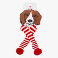 Talking Tables White and Red Christmas Scarf for Dogs Clothes with Pom Poms | Costume Pet Apparel Accessories for Xmas Gifts, Size Small - Medium